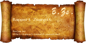 Bappert Zsanett névjegykártya